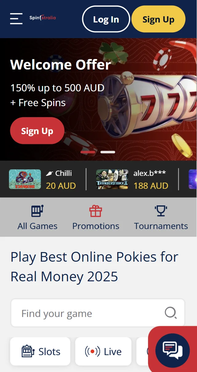 Casino Spinstralia Mobile Access